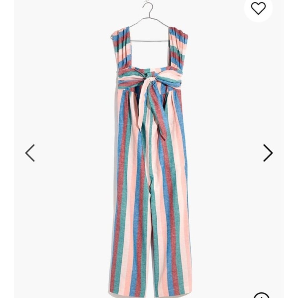 Madewell Cap-Sleeve Tie Jumpsuit in Flagstaff Stripe